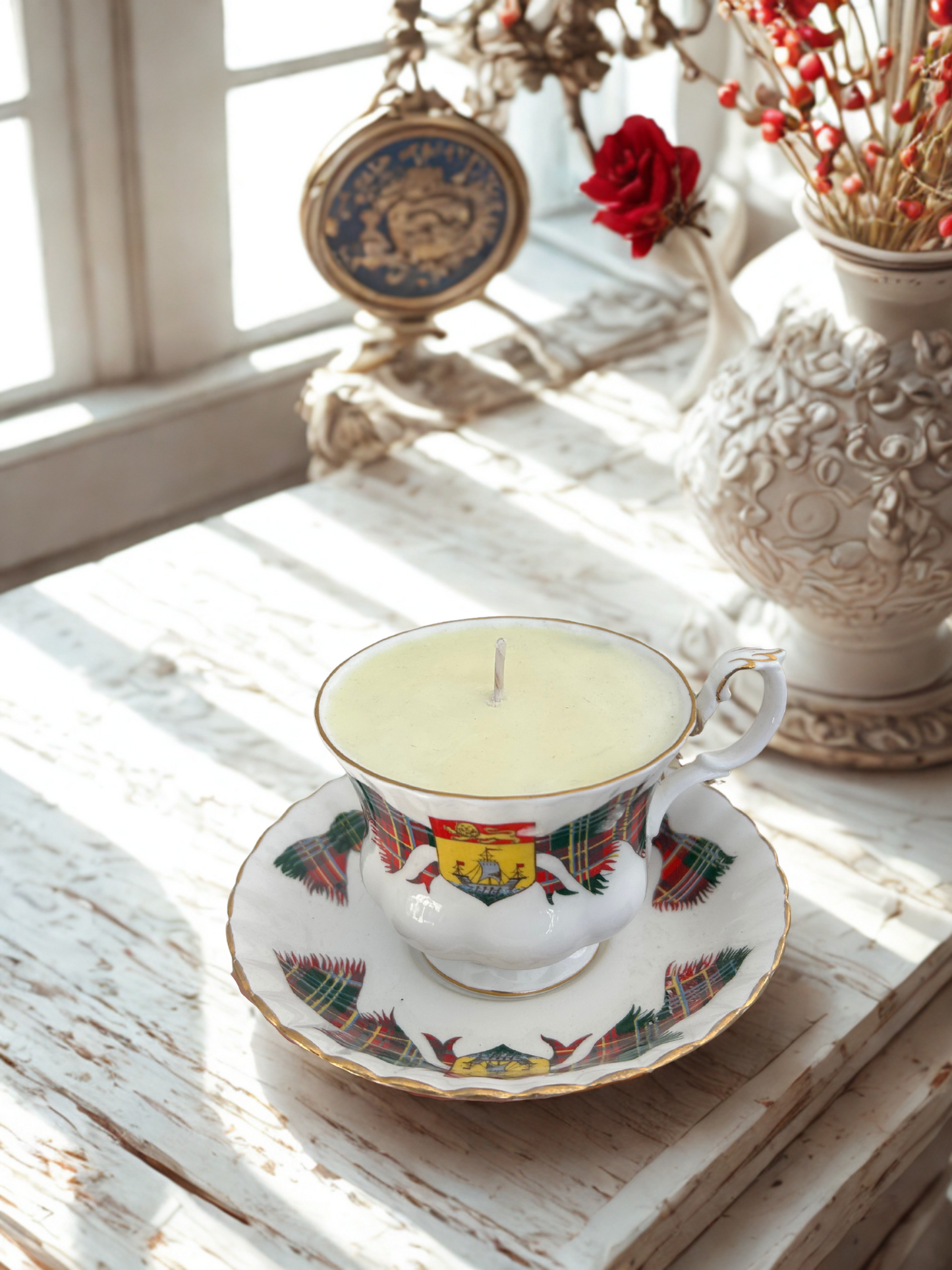 Scottish Flag Teacup Candle