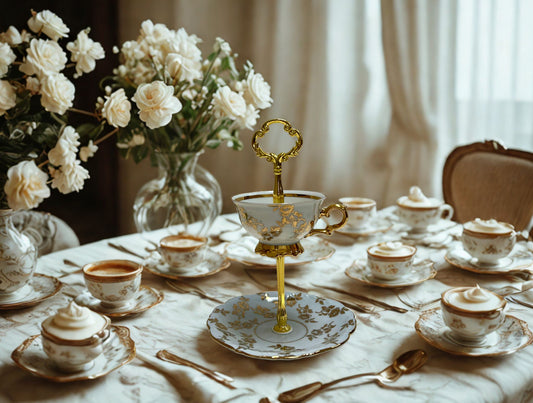 Ivory and gold leaf mini trinket tray