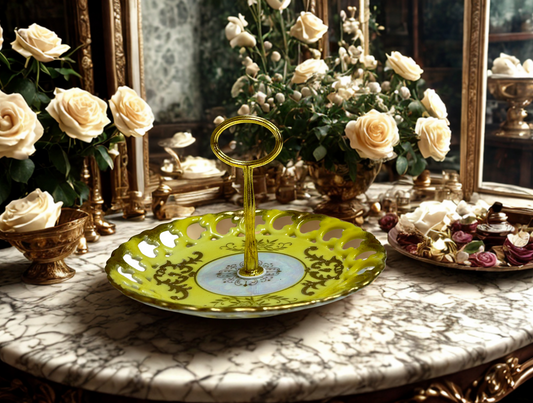 Yellow with gold trim Japanese china