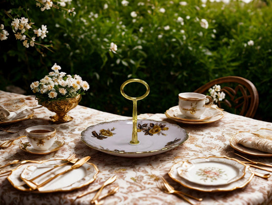 Pink with brown flower trinket tray