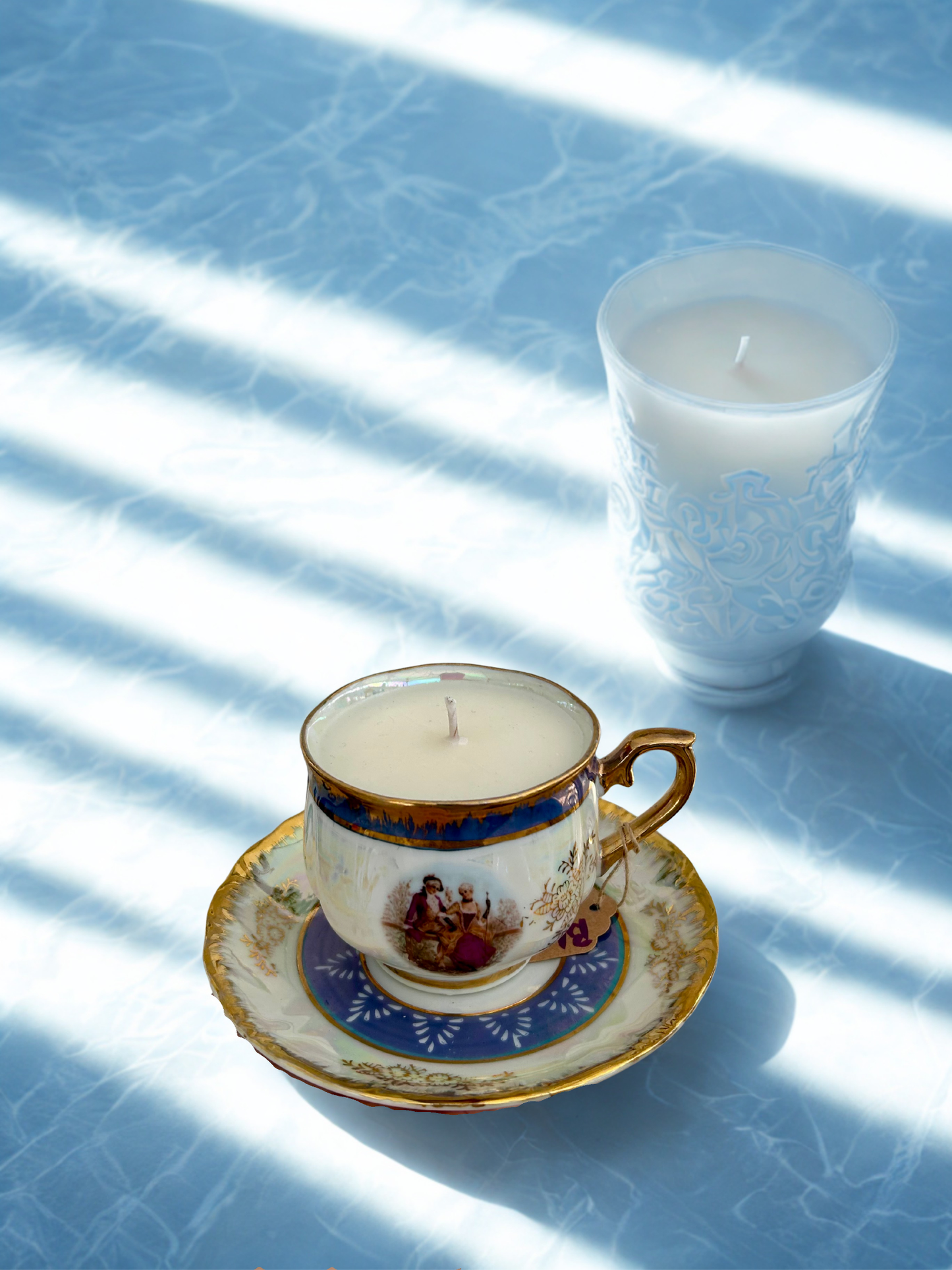 Victorian Couple Teacup Candle
